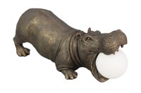 Tischlampe Statue Nilpferd 44,5 cm Schwarz Weiß...