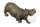 Tischlampe Statue Nilpferd 44,5 cm Schwarz Weiß Kugelschirm