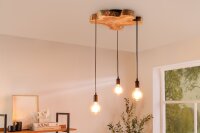 Hängelampe Holz Baumscheibe Unikat 3-flammig...