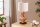 Nachttischlampe Holz Stoff 58 cm hoch E27 Modern Unikat
