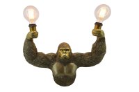 Wandlampe mit Kabel Schalter Affe B: 50 cm Polyresin