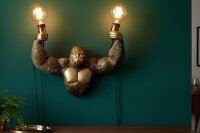 Wandlampe mit Kabel Schalter Affe B: 50 cm Polyresin