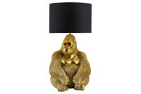 Tischleuchte Stoff Polyresin 54 cm Gorilla in Gold...