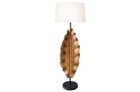 Stehlampe Holz Stoff 131 cm hoch Natur Beige Modern E27