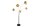 Stehlampe 202 cm hoch 5x G9 in Schwarz Gold Modern