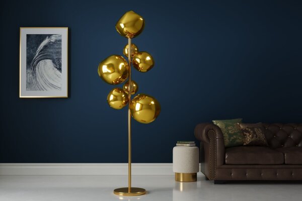 Stehleuchte in Gold 168 cm Metall Glas 7x G9 Modern