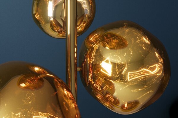 Stehleuchte in Gold 168 cm Metall Glas 7x G9 Modern