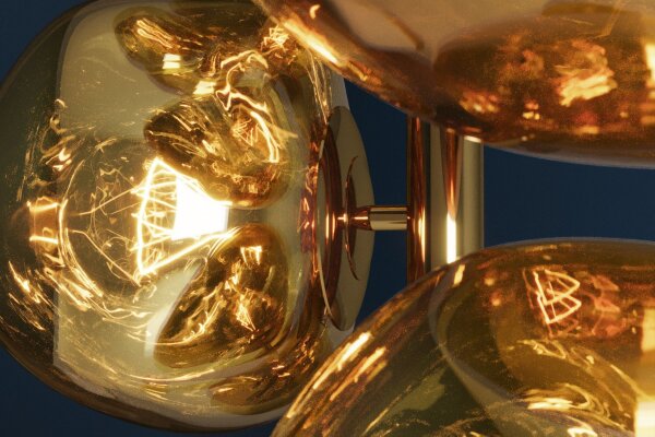 Stehleuchte in Gold 168 cm Metall Glas 7x G9 Modern