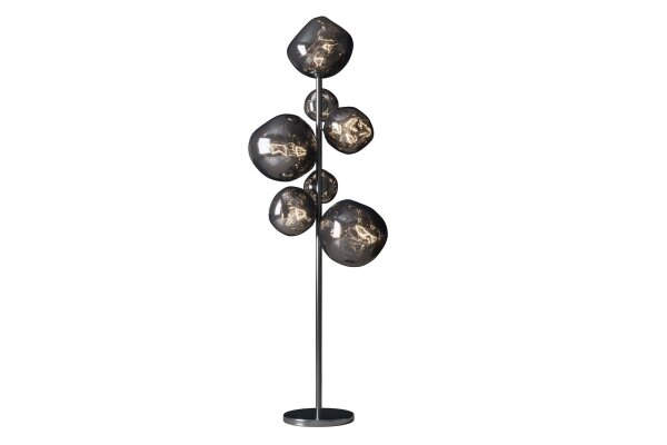 Stehleuchte Rauchglas Metall 168 cm Grau 7x G9 Modern