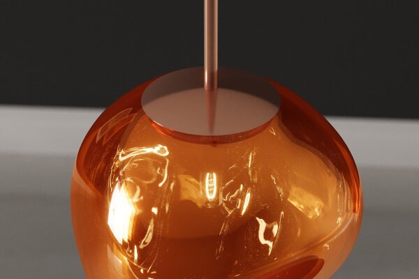 Hängeleuchte Glas Metall B: 20 cm H: max. 150 cm G9