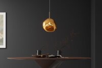 Pendelleuchte Glas Metall B: 35 cm H: max. 150 cm in Gold...