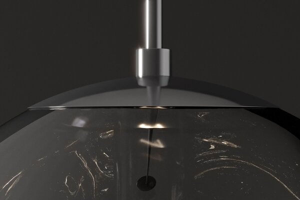 Pendelleuchte Rauchglas B: 34 cm H: max. 170 cm Grau E27