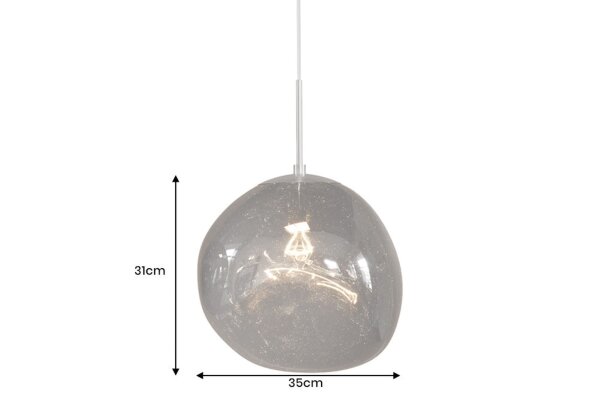 Pendelleuchte Rauchglas B: 34 cm H: max. 170 cm Grau E27