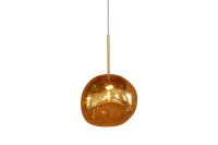 H&auml;ngelampe Glas Metall B: 20 cm H: max. 150 cm G9 in Gold
