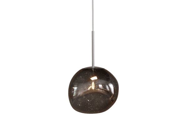 Hängelampe Rauchglas Metall B: 20 cm H: max. 150 cm G9