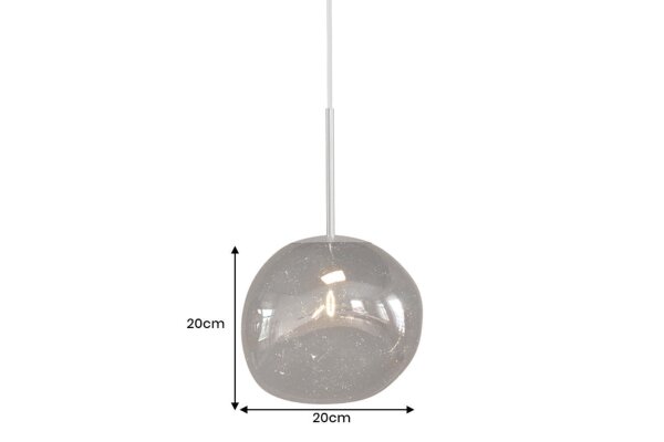Hängelampe Rauchglas Metall B: 20 cm H: max. 150 cm G9