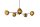 Pendelleuchte Metall Glas L: 91 cm in Gold Modern 5x G9