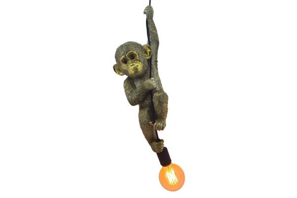 Hängeleuchte in Gold Affe B: 22 cm E27 Handarbeit SORGONO