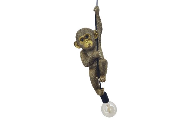 Hängeleuchte in Gold Affe B: 22 cm E27 Handarbeit SORGONO
