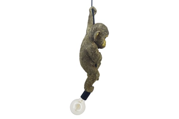 Hängeleuchte in Gold Affe B: 22 cm E27 Handarbeit SORGONO