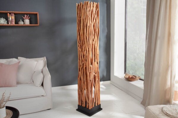 Stehlampe Holz 173 cm hoch Natur eckig GU10 LED Modern