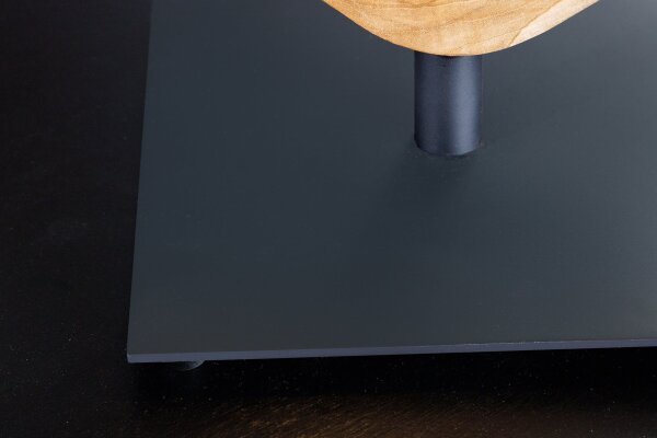 Tischleuchte Teakholz Baumscheibe Unikat 43 cm Modern