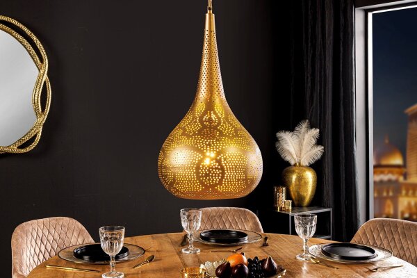 Hängeleuchte Eisen E27 25 cm breit H: max. 89 cm Orientalisch