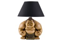 Tischlampe Beige Schwarz 49 cm Sumoringer E27 Handarbeit