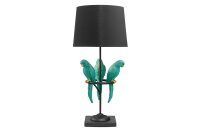 Tischleuchte Schwarz Türkis 75 cm hoch Papageien...