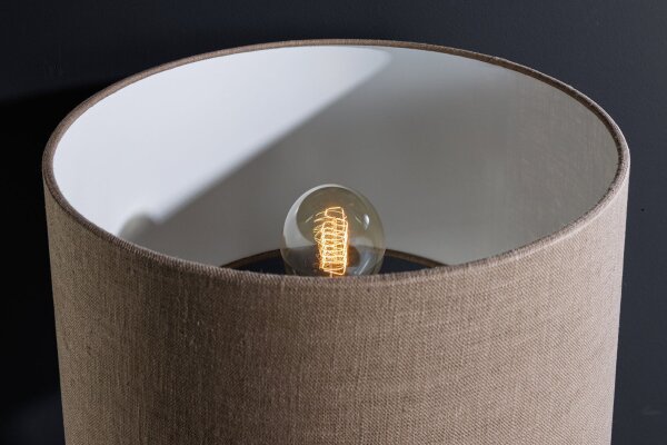Nachttischlampe E27 61 cm Stahl Seegras Leinen in Braun Gold