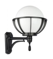 Wandlaterne Aluminium Schwarz Wei&szlig; E27 IP43 H:47 cm