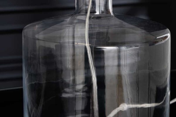 Elegante Tischleuchte AQUAMENTI Weiß Glas Stoff