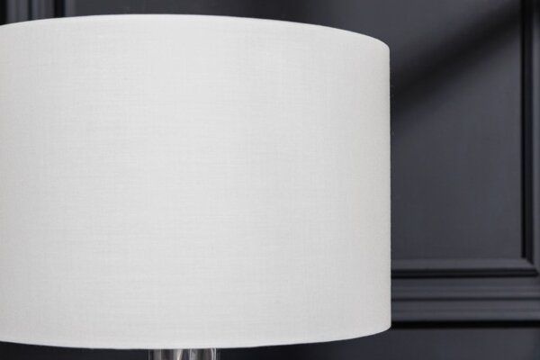 Elegante Tischleuchte AQUAMENTI Weiß Glas Stoff