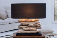 Lampe de table RIVER bois flott&eacute; lin fait main...
