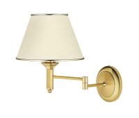 Wandlampe PENELO verstellbar in Messing Wei&szlig; Bett