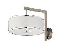 Wandleuchte rund Wei&szlig; Chrom LORSAN Flur Wohnzimmer