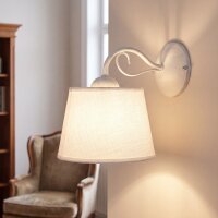Wei&szlig;e Wandleuchte Schirm LOCOLA Schlafzimmer Lampe
