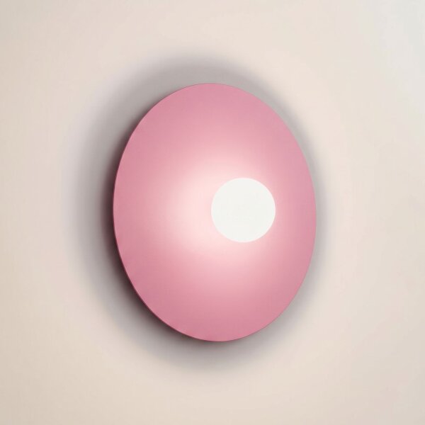 Wandleuchte Stahl Glas Kugel Pink Weiß G9 Ø50 cm Modern