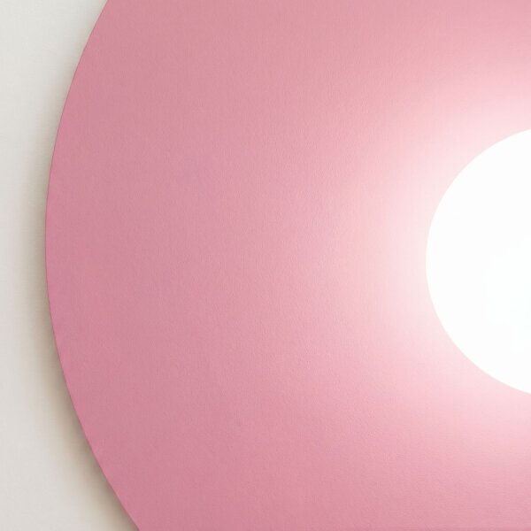 Wandleuchte Stahl Glas Kugel Pink Weiß G9 Ø50 cm Modern