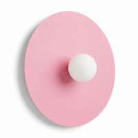 Wandleuchte Stahl Glas Kugel Pink Wei&szlig; G9 &Oslash;50 cm Modern