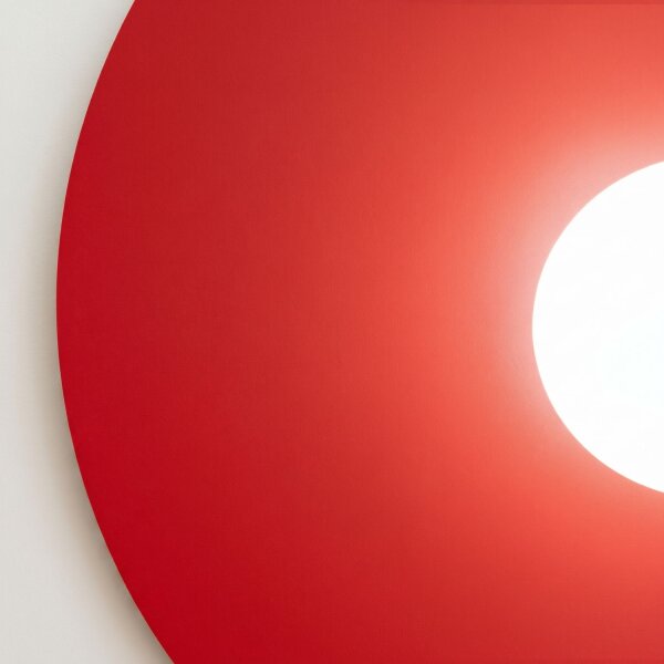 Wandleuchte Stahl Glas Kugel Rot Weiß G9 Ø50 cm Modern
