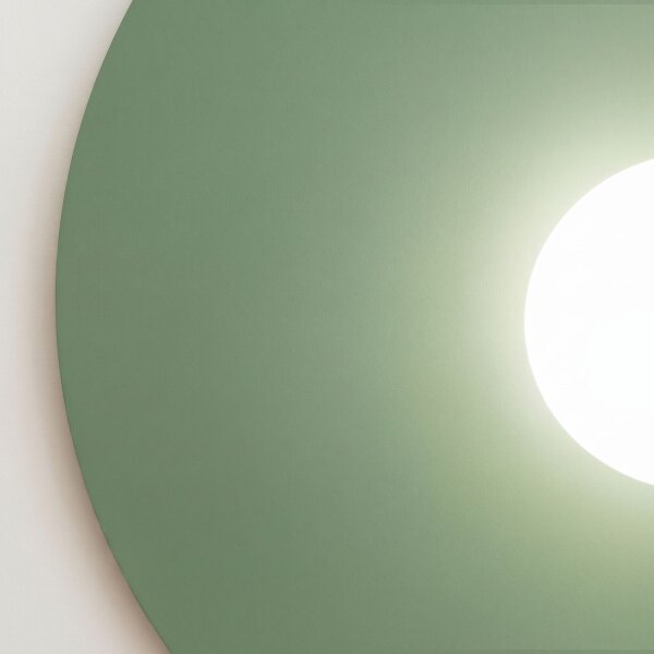 Wandleuchte Modern Stahl Glas Salbei G9 Ø50 cm rund