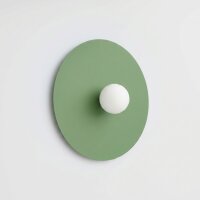 Wandleuchte Modern Stahl Glas Salbei G9 Ø50 cm rund