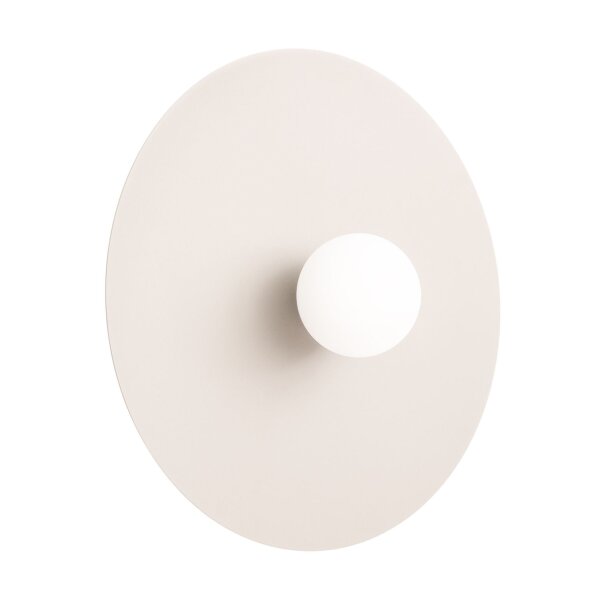 Wandleuchte Stahl Glas Kugel Beige Weiß G9 Ø50 cm rund