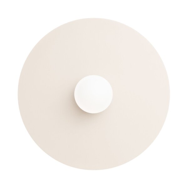 Wandleuchte Stahl Glas Kugel Beige Weiß G9 Ø50 cm rund