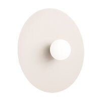 Wandleuchte Stahl Glas Kugel Beige Wei&szlig; G9 &Oslash;50 cm rund