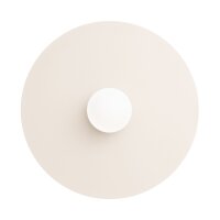 Wandleuchte Stahl Glas Kugel Beige Weiß G9...