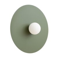Wandleuchte Stahl Glas Olivgr&uuml;n Wei&szlig; G9 &Oslash;50 cm rund