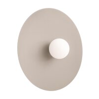 Wandleuchte Stahl Glas Taupe Wei&szlig; G9 &Oslash;50 cm dekorativ