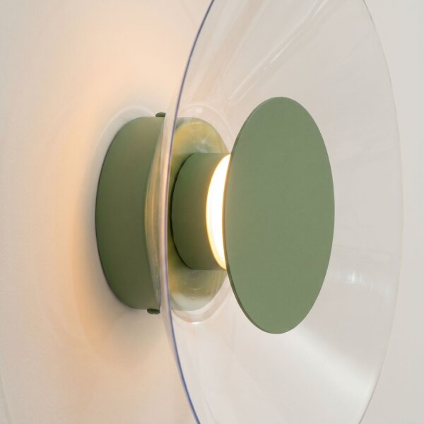 LED Wandleuchte Olivgrün Transparent 3000K B:28 cm rund